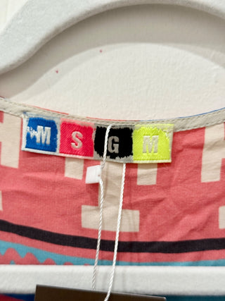 MSGM sleeveless 100% silk top with fringe, 40 / 6