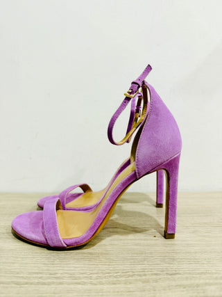 NWOT Banana Republic Holland Suede Ankle Strap Heeled Sandal Purple Women's 6.5