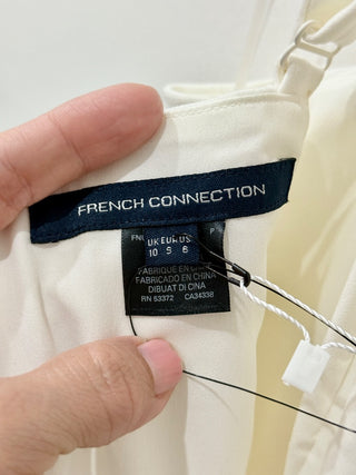 NWT French Connection Whisper Frill Hem Cami Mini Dress Summer White Women's 6