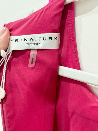 NWT Trina Turk Jeri Sleeveless Fit & Flare Mini Dress Fuchsia Pink Womens Size 4
