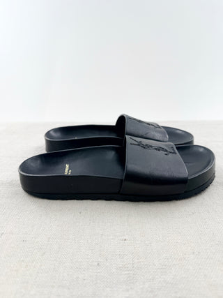 Saint Laurent joann leather slides, 36