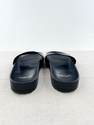 Saint Laurent joann leather slides, 36