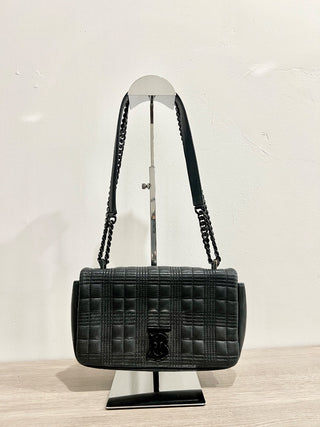 Burberry leather quilted flap bag small lola