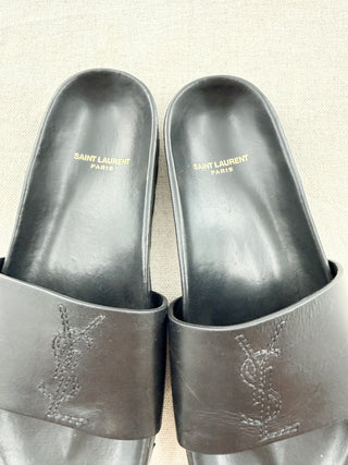 Saint Laurent joann leather slides, 36