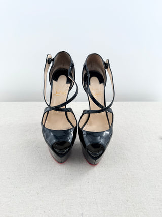 Christian Louboutin patent leather extra high sandals platform, 36.5