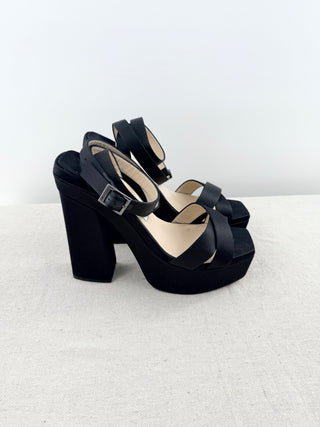 Jimmy Choo platform satin sandals, 40.5