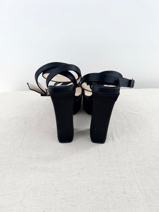 Jimmy Choo platform satin sandals, 40.5