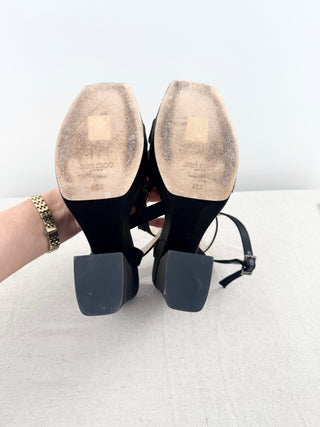 Jimmy Choo platform satin sandals, 40.5