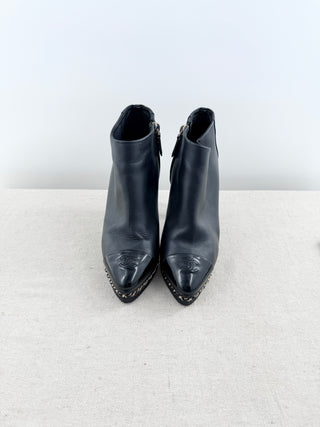 Chanel platform booties with CC and chain detail, 37