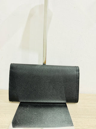 NWT Burberry Henley Black Soft Grained Leather Flat Wallet