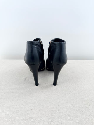 Chanel platform booties with CC and chain detail, 37