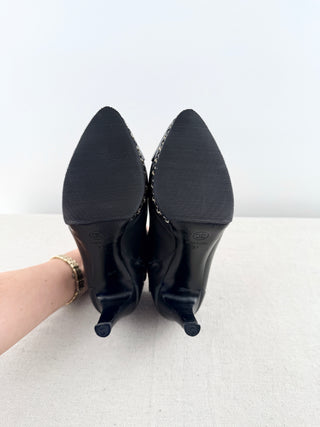 Chanel platform booties with CC and chain detail, 37