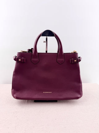 Burberry leather banner tote bag