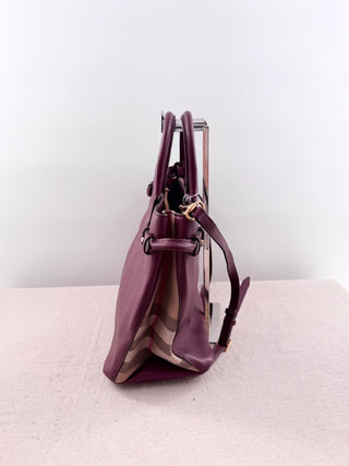 Burberry leather banner tote bag