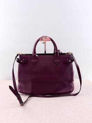 Burberry leather banner tote bag