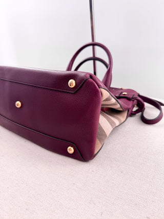 Burberry leather banner tote bag