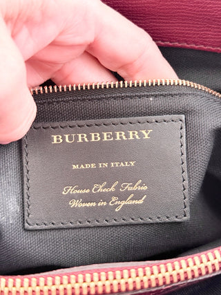 Burberry leather banner tote bag
