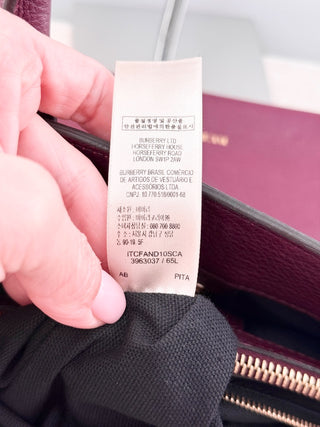 Burberry leather banner tote bag