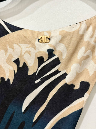 Adriana Degreas silk floral print cut out mini dress, M