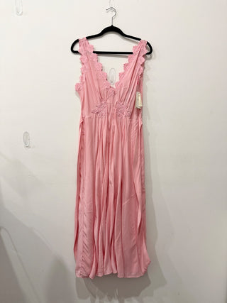 Doen kelis long dress embroidered hems, L