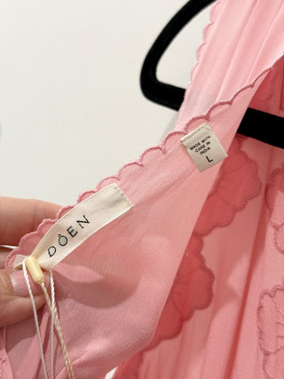 Doen kelis long dress embroidered hems, L