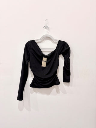 Kookai Sleeved Black Top, 4 (US)