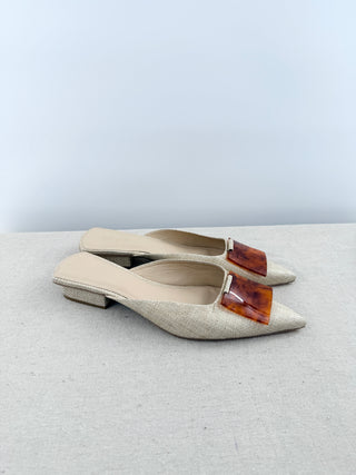 Cult Gaia raffia low heel mules, 42