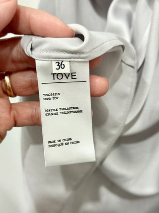 Tove Silk gray  top, 36