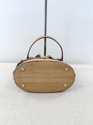 Tory Burch T Monogram Chevile Bucket Bag w/ Detachable Strap Cream/Rolled Brass