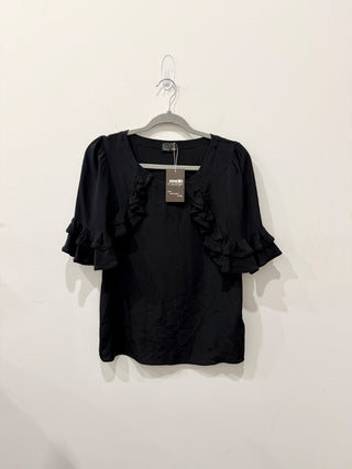 Fendi ruffle silk 10% top, IT 42/ US 6