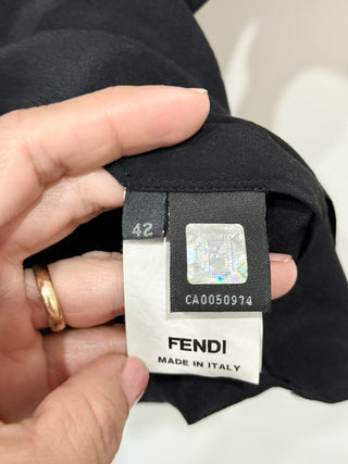 Fendi ruffle silk 10% top, IT 42/ US 6