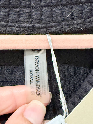 Devon Windsor Roxy Waffle Full Zip Oversized Jacket Deep Black Women's Size XS