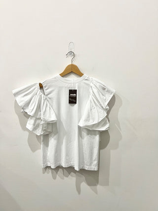 Alexander McQueen ruffle sleeve tee, 42 IT / US 6