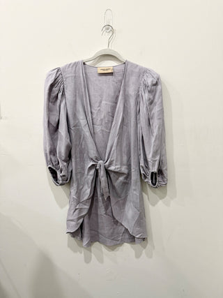 Adriana Degreas short tie knot cover up linen dress, S/M