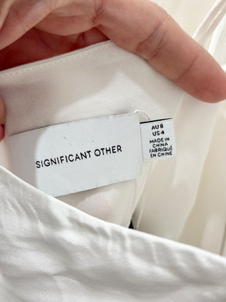 Significant Other off white / orange lilies maxi dress, 4