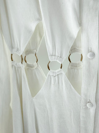 Cult Gaia white cutout mini shirt dress, S