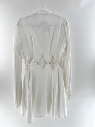 Cult Gaia white cutout mini shirt dress, S