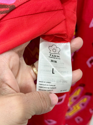 Farm Rio red midi dress, L