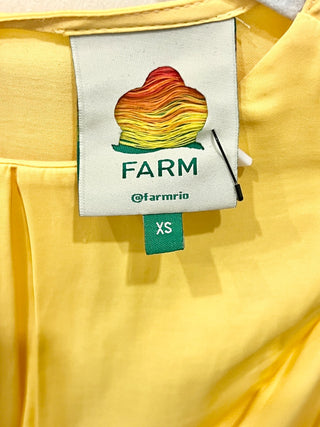 Farm Rio cut out long sleeve satin dress long, XS