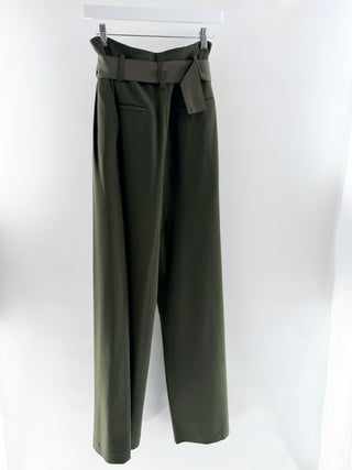 Diane Von Furstenberg Olive green belted palazzo pants, 4