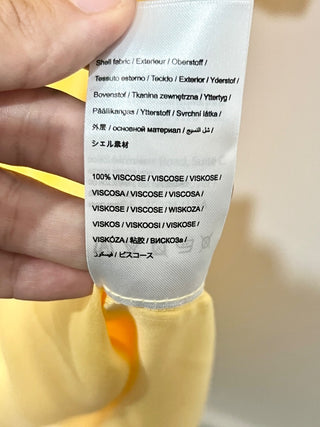 Farm Rio cut out long sleeve satin dress long, XS