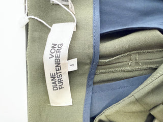 Diane Von Furstenberg Olive green belted palazzo pants, 4