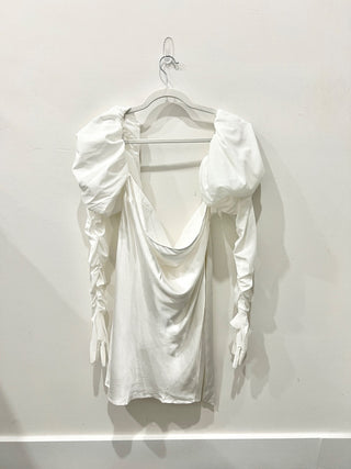 For Love & Lemons mini dress with puff sleeves with gloves, M