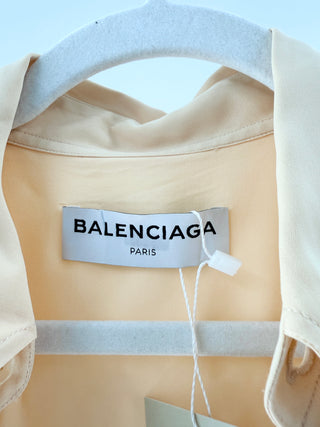 Balenciaga Cream sleeveless silk buttoned shirt, 36