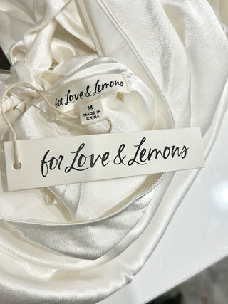 For Love & Lemons mini dress with puff sleeves with gloves, M