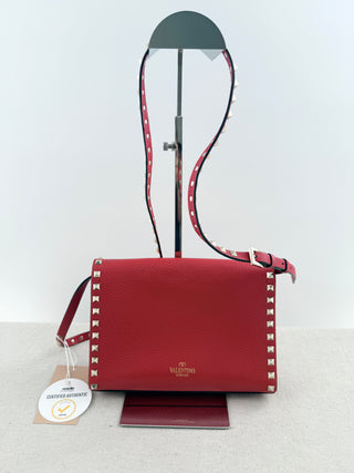 Valentino studded leather long strap bag