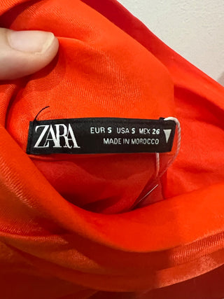 Zara Orange Dress Sleeveless w/straps in a cross, S