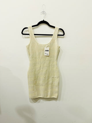 Nonchalant knit sleeveless mini dress with sequins, XS