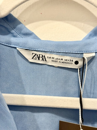 Zara 100% silk button down shirt, M