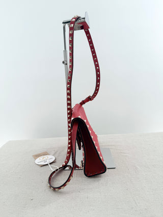Valentino studded leather long strap bag